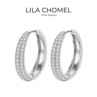 Brincos de argola de ouro branco 18K para noivado feminino, casamento, 0,8 ct, diamante moissanite PT950, platina, presente de aniversário para meninas, dia dos namorados