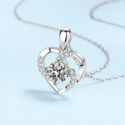 Girl Birthday Gift 18K White Gold Valentine's Day Necklaces 0.8CT Moissanite Diamond Pendant PT950 Women Wedding Fine Jewelry