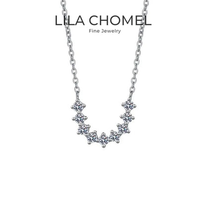 Lady Valentine's Day 18K White Gold Necklaces 0.54CT Moissanite Diamond Women Wedding Party PT950 Platinum Girl Birthday Gift