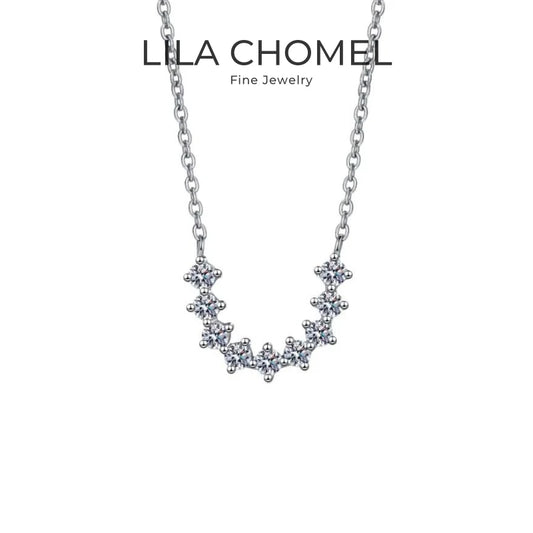Lady Valentine's Day 18K White Gold Necklaces 0.54CT Moissanite Diamond Women Wedding Party PT950 Platinum Girl Birthday Gift