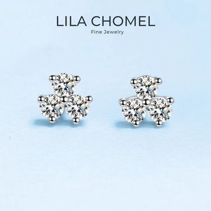 Daughter 18K White Gold Earplug Stud Earrings Women 0.6CT Moissanite Diamond Girl Valentine's Day PT950 Platinum Birthday Gift