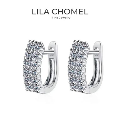 Brincos de argola de casamento em ouro branco 18K para o Dia dos Namorados, 0,72 ct, diamante de moissanita, presente de aniversário para meninas, joia de platina PT950 