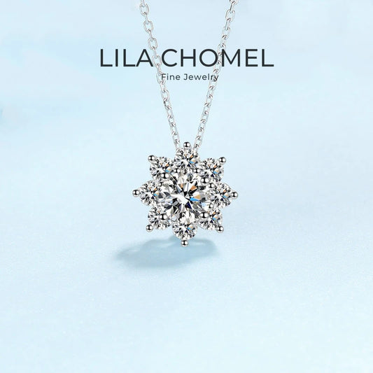 Wedding 18K White Gold Necklaces to Girlfriend Birthday Gift 1/2ct Moissanite Diamond Pendant Women Engagement Girl Fine Jewelry
