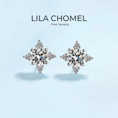 Girl Valentine's Day PT950 Platinum Earplug Stud Earrings Women Engagement 0.5/1CT Moissanite Diamond Lady Wedding Fine Jewelry
