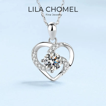 Girl Birthday Gift 18K White Gold Valentine's Day Necklaces 0.8CT Moissanite Diamond Pendant PT950 Women Wedding Fine Jewelry