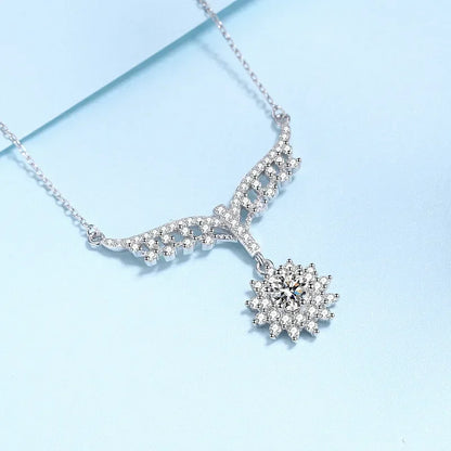 Engagement Jewelry White Gold 18K Women Wedding Necklaces 0.5CT Moissanite Diamond Pendant Birthday Gift Girl Valentine's Day