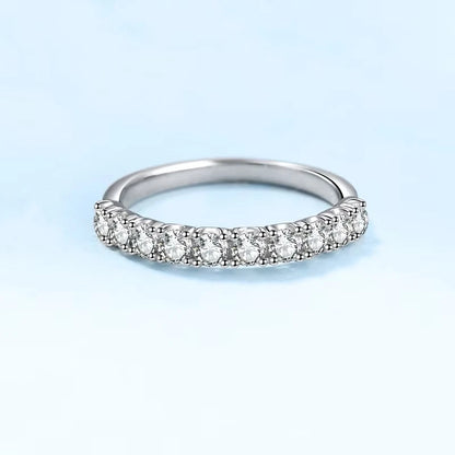 Girlfriend 18K White Gold Wedding Band VVS1 D Color 0.6/1CT Moissanite Diamond Birthday Gift Women Valentine's Day Rings Jewelry