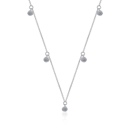 Luxury star Collarbone Chain Pt950 Choker female Fine Jewelry Platinum Pendant Necklace for Women 0.5 Carat Moissanite Diamond