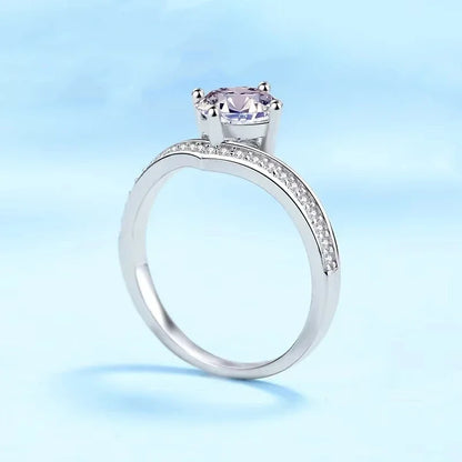 WOMEN Valentine's Day PT950 Platinum Wedding Band Moissanite Diamond VVS1 D Color 0.5/1/2CT Engagement Rings Girl Birthday Gift