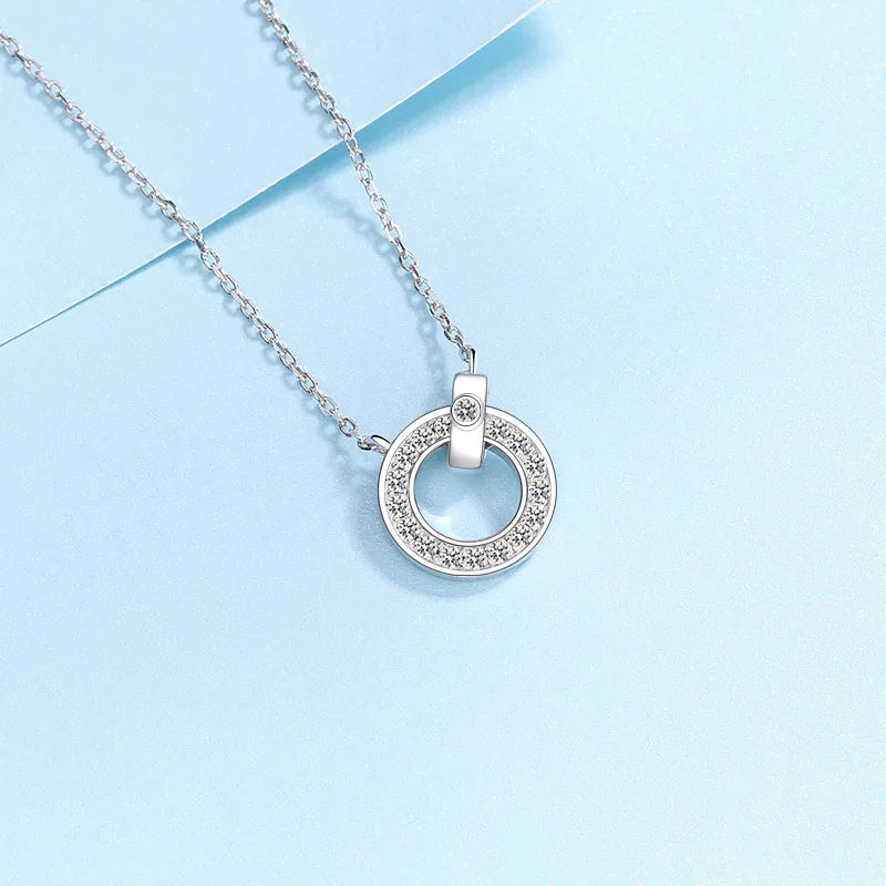 Birthday Gift 18K White Gold Necklaces Women Wedding 0.45ct Moissanite Diamond Girl Pendant Birthday Gift Fine Jewelry Daughter
