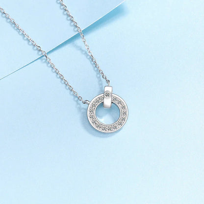 Birthday Gift 18K White Gold Necklaces Women Wedding 0.45ct Moissanite Diamond Girl Pendant Birthday Gift Fine Jewelry Daughter