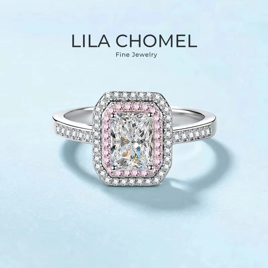 Engagement PT950 Platinum Women Wedding Bands 1CT Moissanite Diamond Girlfriend Valentine's Day Rings Birthday Gift Fine Jewelry