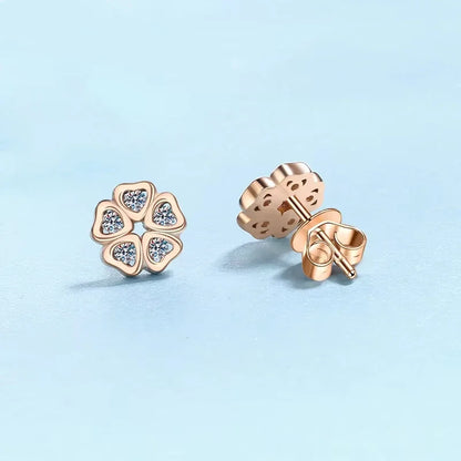 Girlfriend Birthday Gift 18K Rose Gold Earplug Stud Earrings 0.25Carat Moissanite Diamond Women Valentine's Daughter Adult's Day