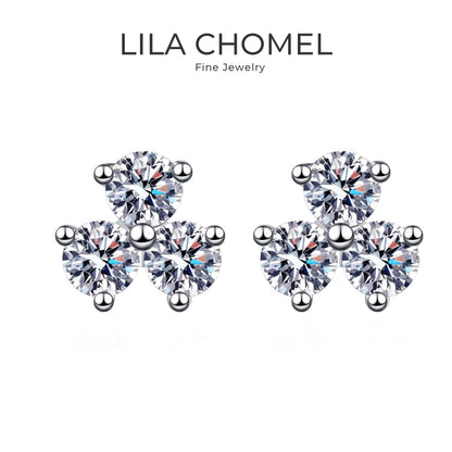 Daughter 18K White Gold Earplug Stud Earrings Women 0.6CT Moissanite Diamond Girl Valentine's Day PT950 Platinum Birthday Gift