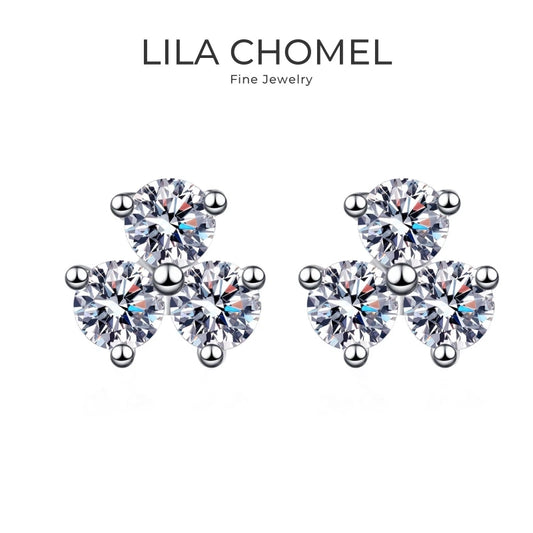 Daughter 18K White Gold Earplug Stud Earrings Women 0.6CT Moissanite Diamond Girl Valentine's Day PT950 Platinum Birthday Gift