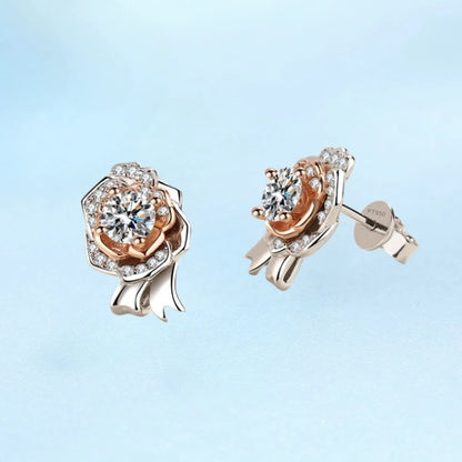 Wedding Party Daughter Fine Jewelry PT950 Platinum Stud Earrings for Women Moissanite Diamond 0.5/1ct Flower Girl Birthday Gift