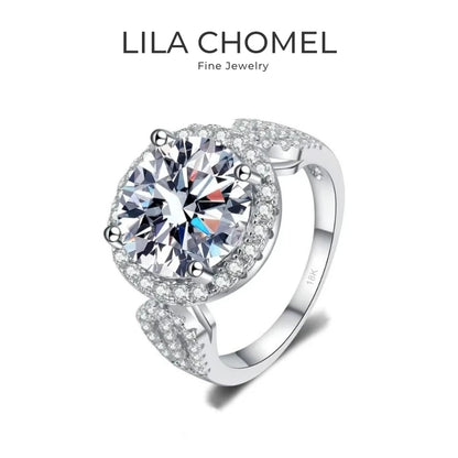 Women Valentine's Day 18K White Gold Wedding Band Jewelry Wife 5CT Moissanite Diamond Girl Birthday Gift PT950 Platinum Rings