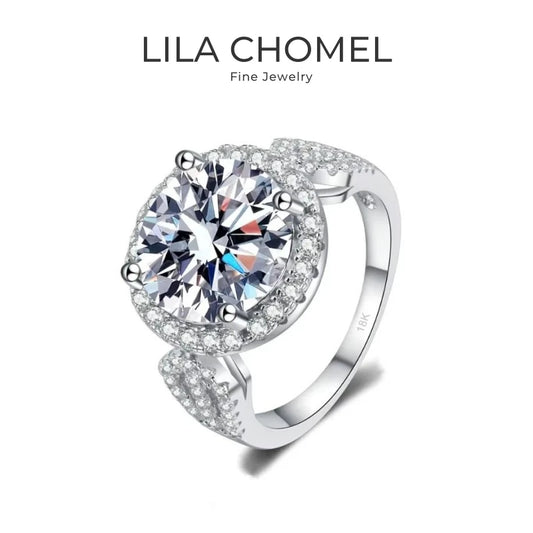 Women Valentine's Day 18K White Gold Wedding Band Jewelry Wife 5CT Moissanite Diamond Girl Birthday Gift PT950 Platinum Rings