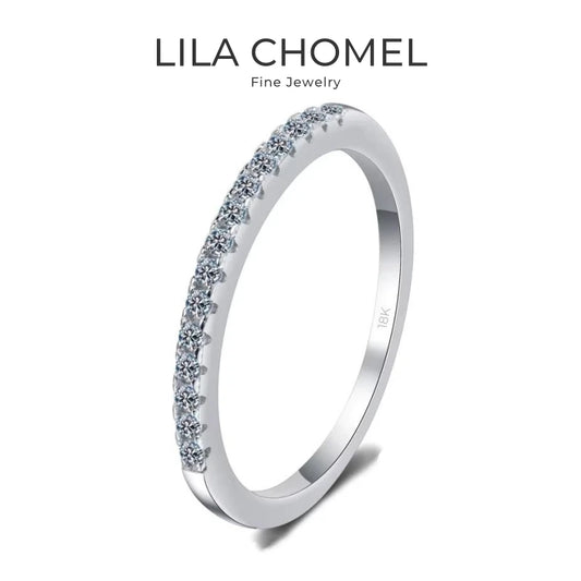 Women 18K White Gold Rings Girl Engagement 0.15CT Moissanite Diamond Daughter Birthday Gift PT950 Platinum Valentine's Day Party