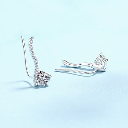 Girlfriend Birthday Gift 18K White Gold Women Wedding Stud Earrings 1CT Moissanite Diamond PT950 Platinum Lady Valentine's Day