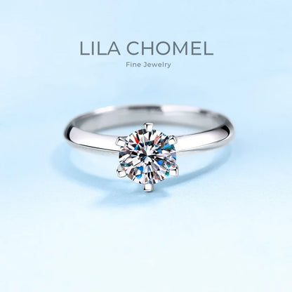 Fine Jewelry Birthday Gift 18K White Gold 1/2/3/5CT VVS1 D Color Moissanite Diamond Six-pronged Setting Wedding Bands for Women