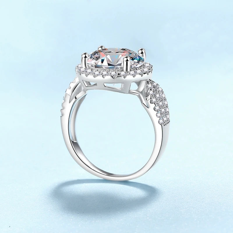 Women Valentine's Day 18K White Gold Wedding Band Jewelry Wife 5CT Moissanite Diamond Girl Birthday Gift PT950 Platinum Rings