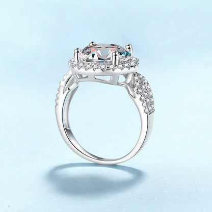 Women Valentine's Day 18K White Gold Wedding Band Jewelry Wife 5CT Moissanite Diamond Girl Birthday Gift PT950 Platinum Rings
