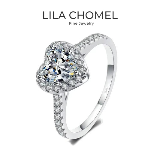 Girlfriend Valentine's Day 18K White Gold Engagement Rings 1CT Moissanite Diamond Women PT950 Platinum Wedding Band Fine Jewelry