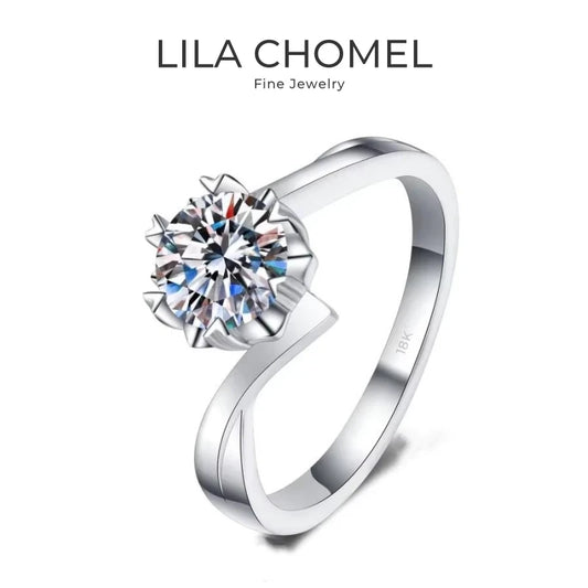 Women Wedding Band 18K White Gold Engagement Rings 0.5/1/2CT Moissanite Diamond Girl Friend Birthday Gift PT950 Platinum Jewelry