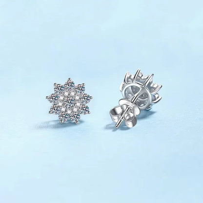 Women Valentine's Day 18K White Gold Wedding Stud Earrings 0.708CT Moissanite Diamond PT950 Platinum Girlfriend Birthday Gift