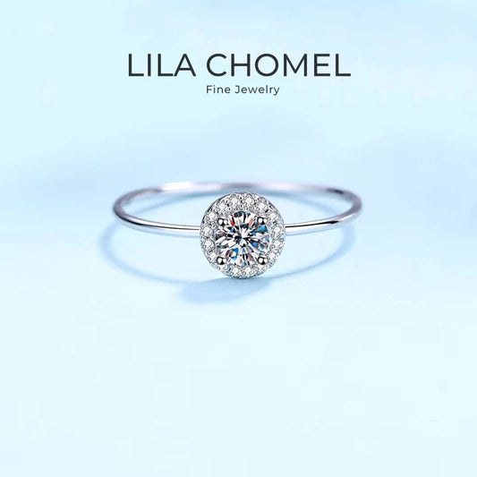 Daughter Adult's Day 18K White Gold Rings 0.3CT Moissanite Diamond Women Valentine's Day Girl Birthday Gift Fine Jewelry Classic