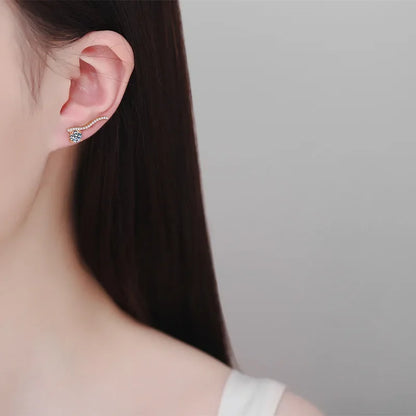 Lover Valentine's Day 18K Rose Gold Girl Stud Earrings Daughter Birthday Gift 1CT Moissanite Diamond Women Wedding Fine Jewelry